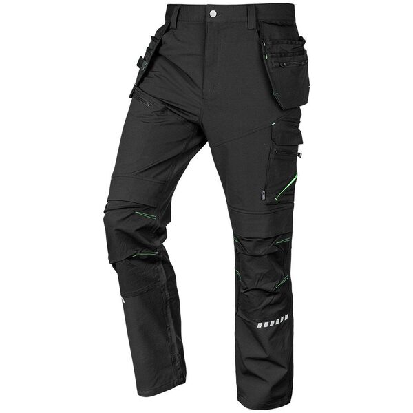 Spodnie robocze Mix&Match, 4 way stretch, z kaburami, Cordura, czarne, rozmiar L