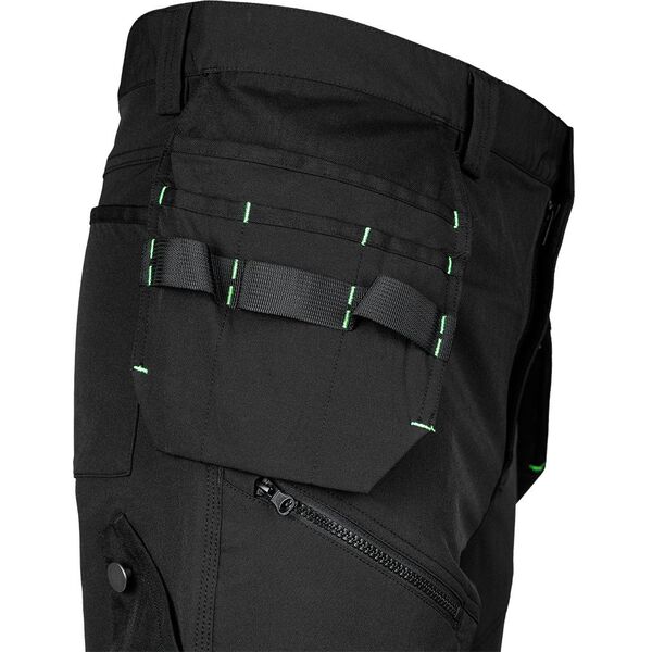 Spodnie robocze Mix&Match, 4 way stretch, z kaburami, Cordura, czarne, rozmiar L
