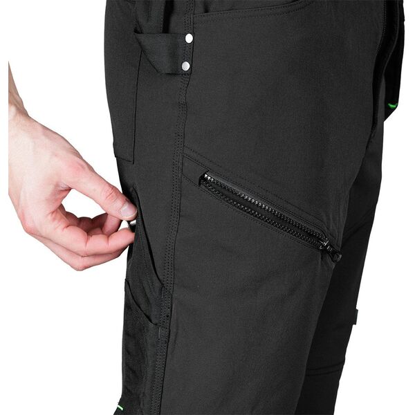 Spodnie robocze Mix&Match, 4 way stretch, z kaburami, Cordura, czarne, rozmiar XS