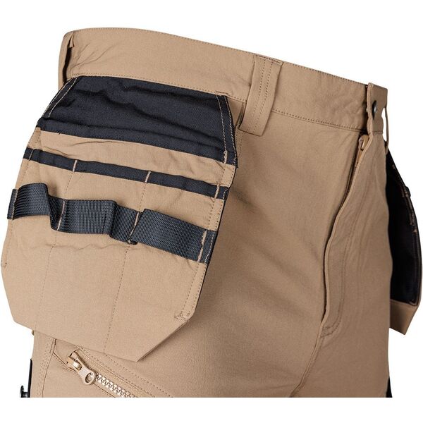 Spodnie robocze Mix&Match, 4 way stretch, z kaburami, Cordura, beżowo-czarne, rozmiar XXXL