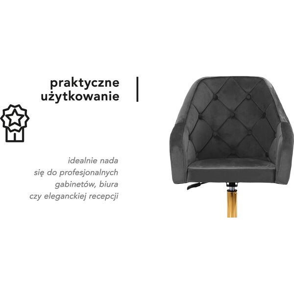 Activeshop 4Rico fotel obrotowy QS-BL14G aksamit szary
