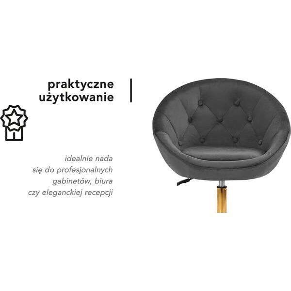 Activeshop 4Rico fotel obrotowy QS-BL12G aksamit szary