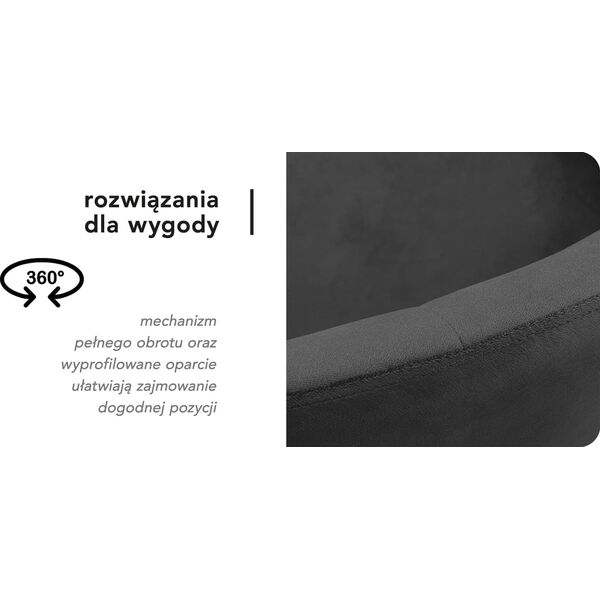 Activeshop 4Rico fotel obrotowy QS-BL12G aksamit szary