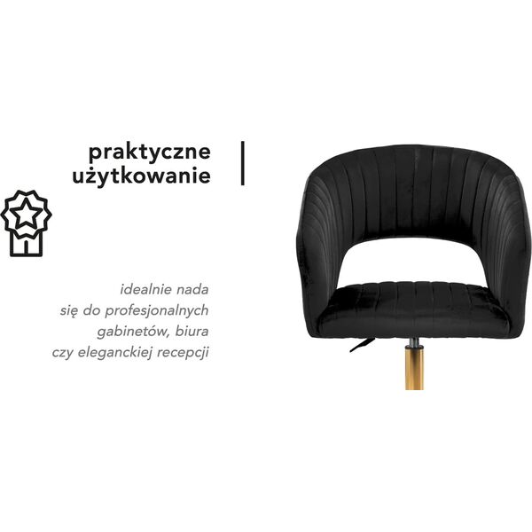 Activeshop 4Rico krzesło obrotowe QS-OF212G aksamit czarne