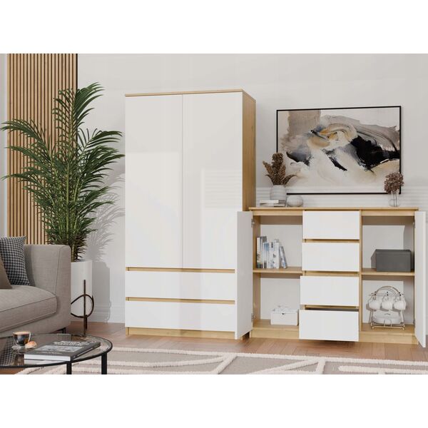 Komoda Malwa 2D4S 120 DĄB ARTISAN BIEL
