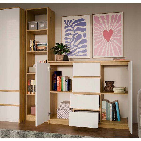 Komoda Malwa 2D4S 120 DĄB ARTISAN BIEL