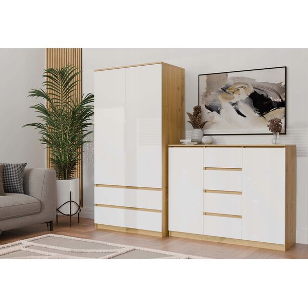 Komoda Malwa 2D4S 120 DĄB ARTISAN BIEL