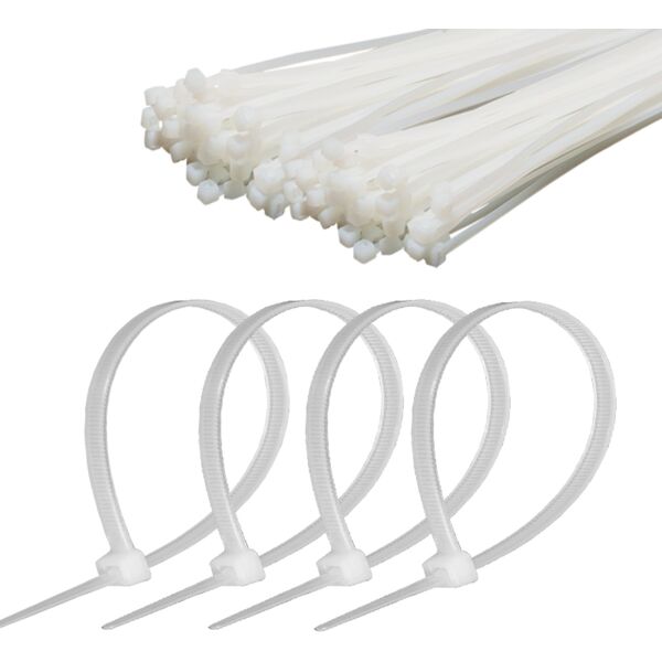 Opaska zaciskowa 4,8 mm/25 cm biała Cabletech 100szt.