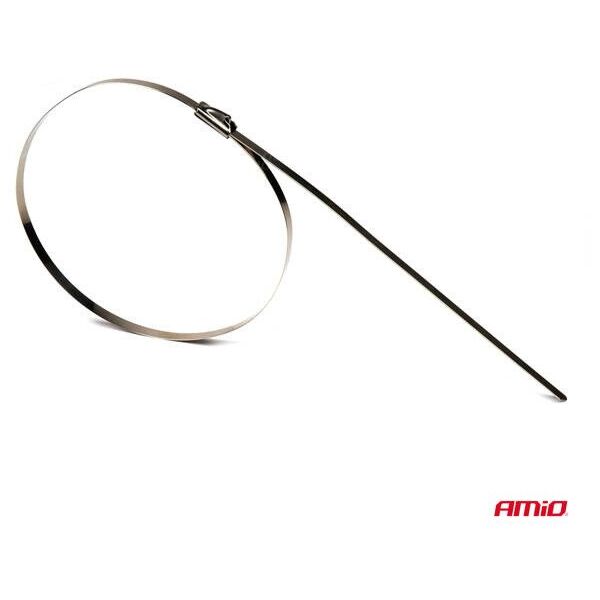 Opaski zaciskowe metalowe ze stali nierdzewnej 4.6x250mm 100 szt. amio-04322