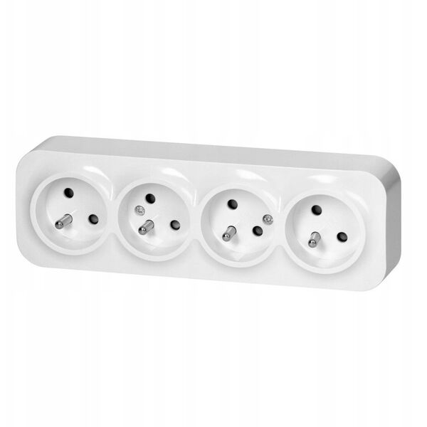 Gniazdo poczwórne ToDo 2P+Z IP20, 16A, 230V AC, biały, 8 sztuk