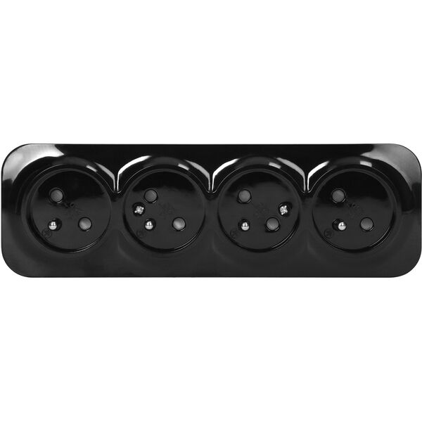 Gniazdo poczwórne ToDo 2P+Z IP20, 16A, 230V AC, czarny, 8 sztuk