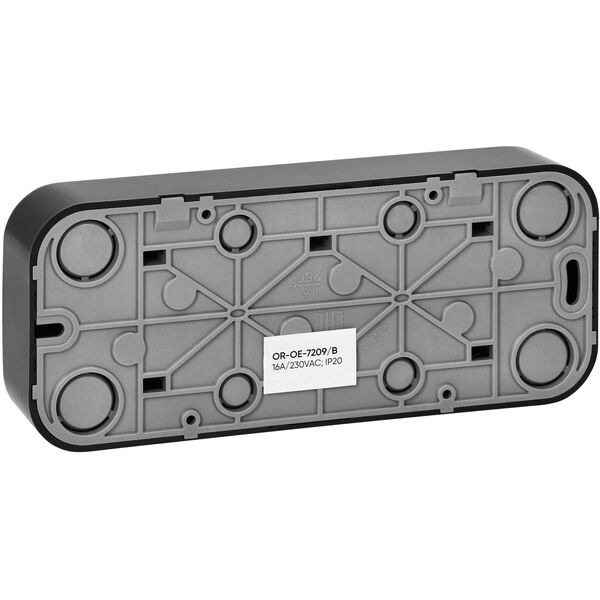 Gniazdo potrójne ToDo 2P+Z IP20, 16A, 230V AC, czarny, 10 sztuk