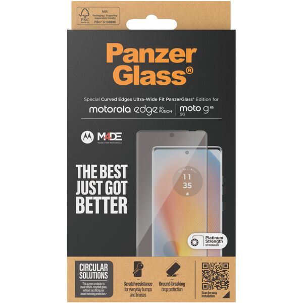 Szklo hartowane PanzerGlass Ultra-Wide    Fit do Motorola Edge 50 Fusion / Moto G85