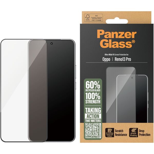 Szklo hartowane PanzerGlass Ultra-Wide    Fit w. Black Frame do Oppo Reno13 Pro