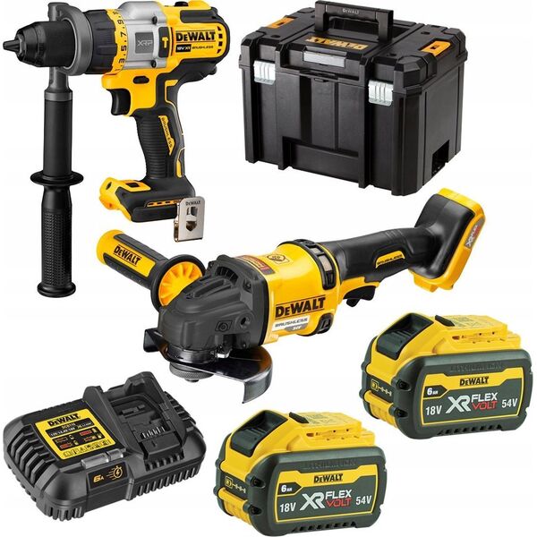 Zestaw elektronarzędzi Dewalt DEWALT.COMBO KIT 18V DCK2016T2T (DCD999 + DCG418) 2x6.0Ah