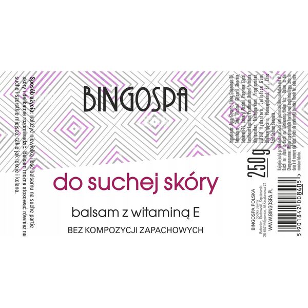 Do suchej skóry balsam z witaminą E bez kompozycji zapachowych