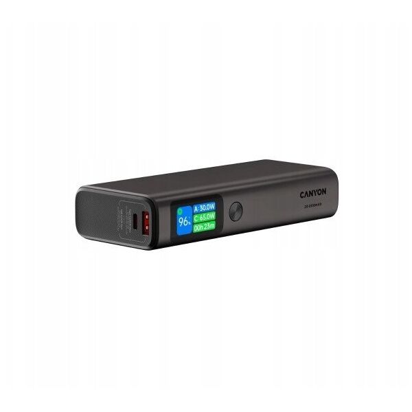 CANYON Powerbank OnPower 230 TFT 20000 mAh PD130W Grafitowy