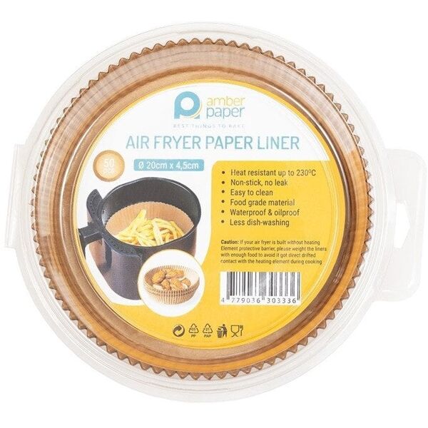 Χαρτί ψησίματος για φριτέζες AMBER PAPER 20 X 4.5 cm, στρογγυλό, καφέ, 50 τεμ.