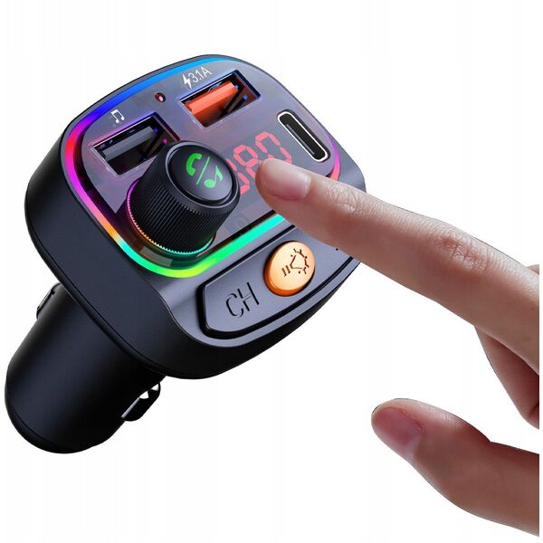 Swissten RGB Bluetooth FM Transmitteris 2x USB / USB-C