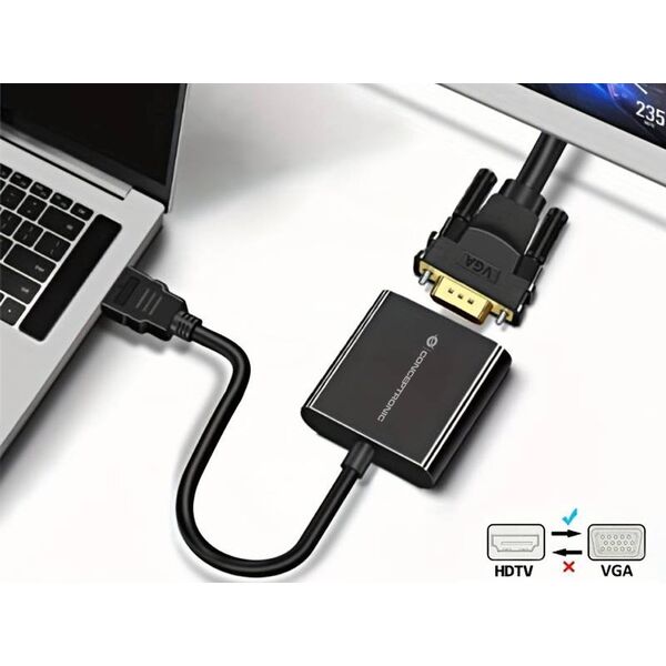 Προσαρμογέας CONCEPTRONIC HDMI -> VGA 1080P 60Hz 0.25m μαύρο