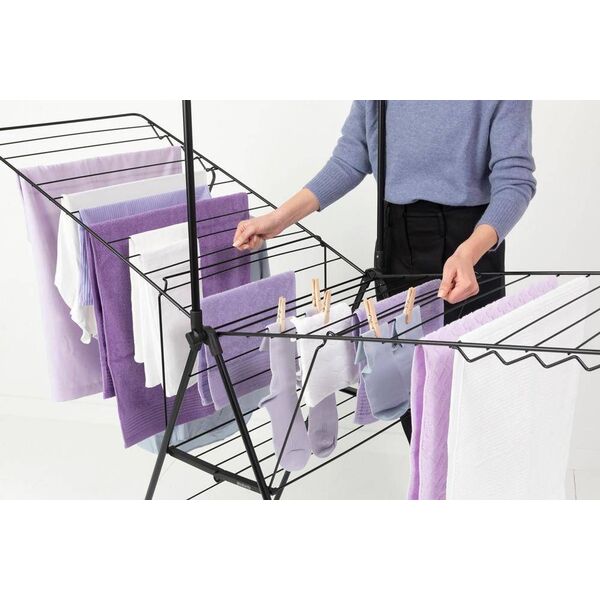 Suszarka na pranie Brabantia Suszarka na pranie HangOn 25m + drążek czarna 403521