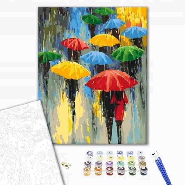 Ζωγραφική με αριθμούς BRUSHME, 40x50 cm, παλέτα βροχής, 1 τεμ., σε κουτί