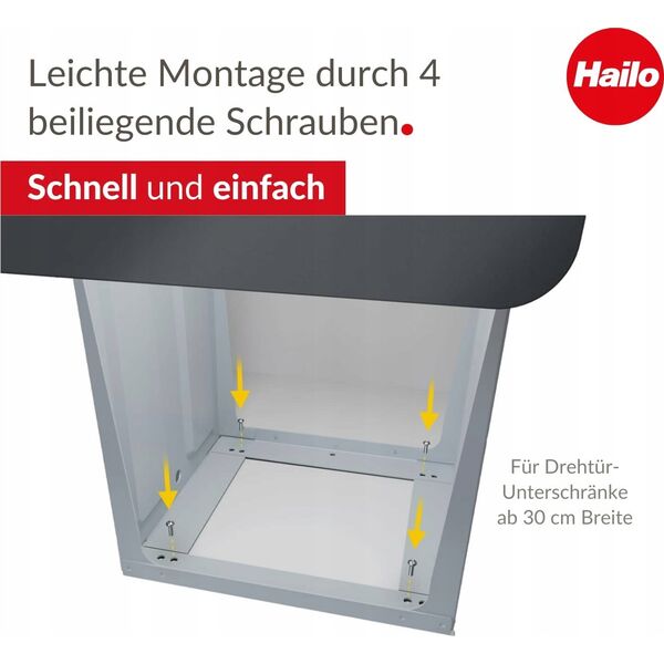 Kosz na pranie Hailo HAILO Built-in waste bin EcoLine Design L / 2x14L / black 030310100
