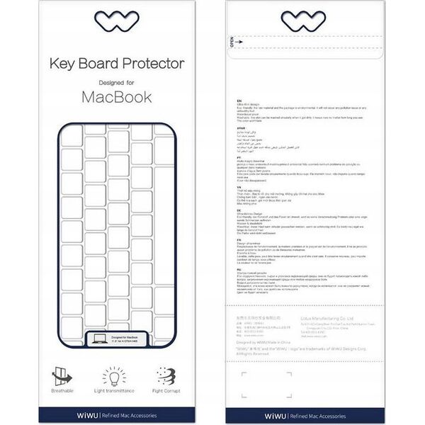 WiWU WiWU - Folia ochronna TPU na klawiaturę dla Macbooka Pro 13" 2020 & 16'' 2022 (A2141/A2251/A2289/A2338)