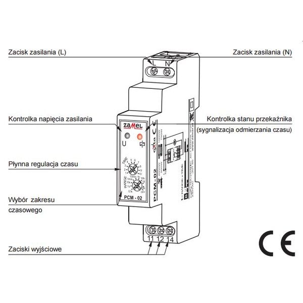 Zamel Przekaźnik czasowy 16A 1NO/NC 230V AC PCM-02