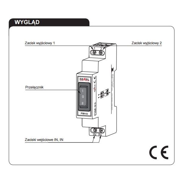 Zamel Przełącznik instalacyjny I-0-II 230V PIM-03