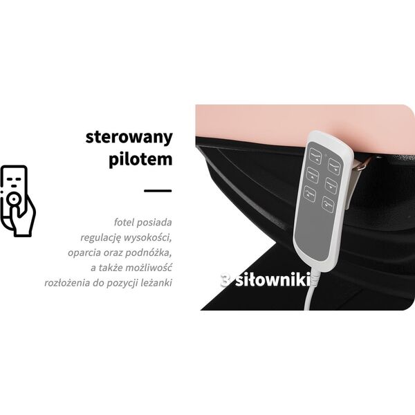 Activeshop Elektryczny fotel kosmetyczny SILLON CLASSIC 3 silniki różowo czarny