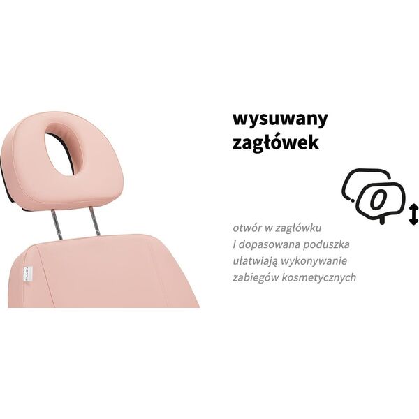 Activeshop Elektryczny fotel kosmetyczny SILLON CLASSIC 3 silniki różowo czarny