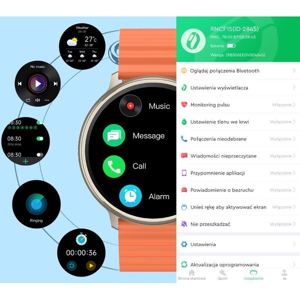 Smartwatch Rubicon Rncf15 Czarny  (RNCF15)