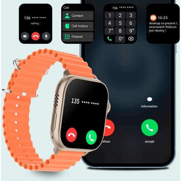 Smartwatch Rubicon RNCF17 Czarny  (RNCF17)