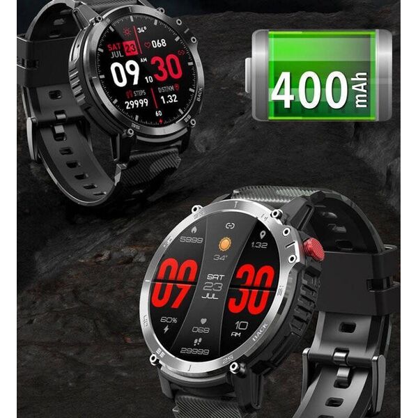 Smartwatch Rubicon RNCF08 Black Czarno-brązowy