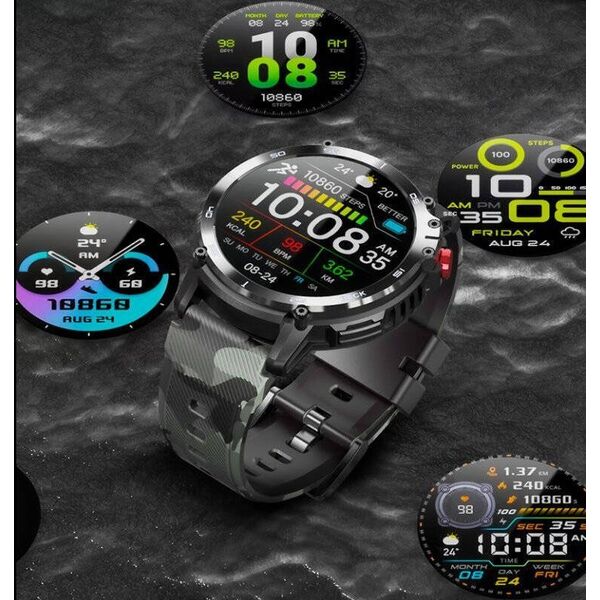 Smartwatch Rubicon RNCF08 Black Czarno-brązowy