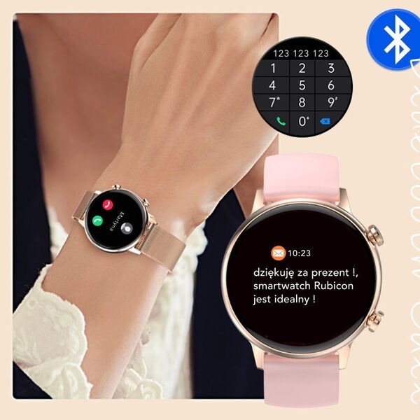 Smartwatch Rubicon RNCF09 Różowy  (RNCF09)