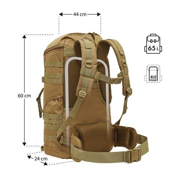 NC3903 PLECAK TAKTYCZNY MAVERICK BRĄZOWY 65L NILS CAMP