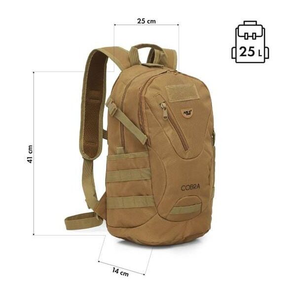 NC3905 PLECAK TAKTYCZNY COBRA BRĄZOWY 25L NILS CAMP