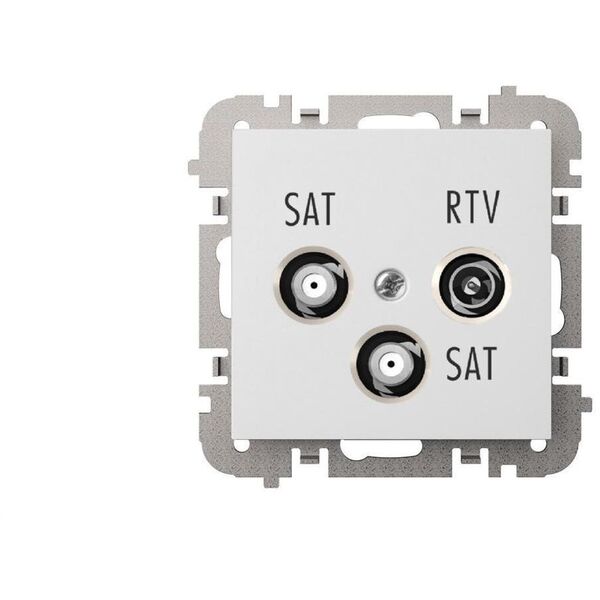 SANTRA gniazdo R-TV-2xSAT końcowe bez ramki podtynkowe biały 4160-10