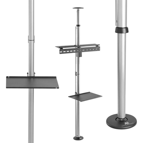 Maclean Uchwyt TV teleskopowy, sufitowo-podłogowy z półką MC-791N 37"-70" max 30kg