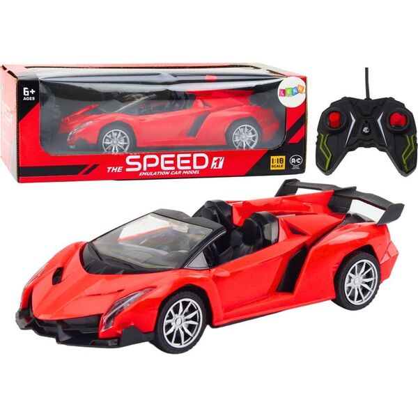 LeanToys Samochód Sportowy Zdalnie Sterowany Auto RC 1:18 Czerwony