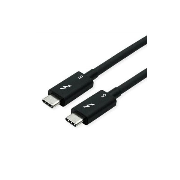 Καλώδιο ROLINE Thunderbolt™ 5, 80 Gbit/s, 240 W, C-C, M/M, παθητικό, μαύρο, 0,5 m