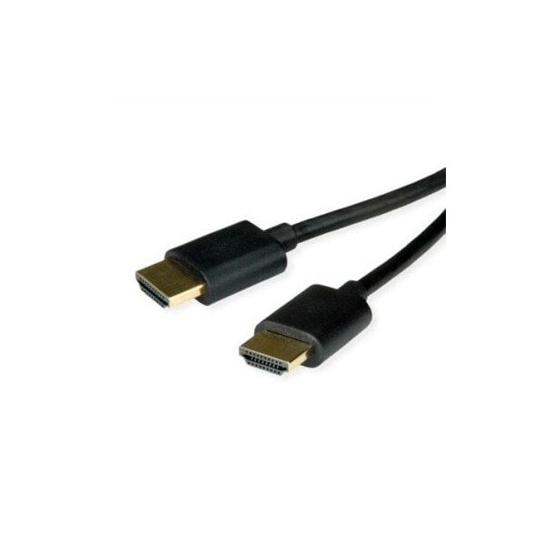ROLINE Καλώδιο HDMI Υψηλής Ταχύτητας + Ethernet, Ultra Slim, M/M, μαύρο, 3 m