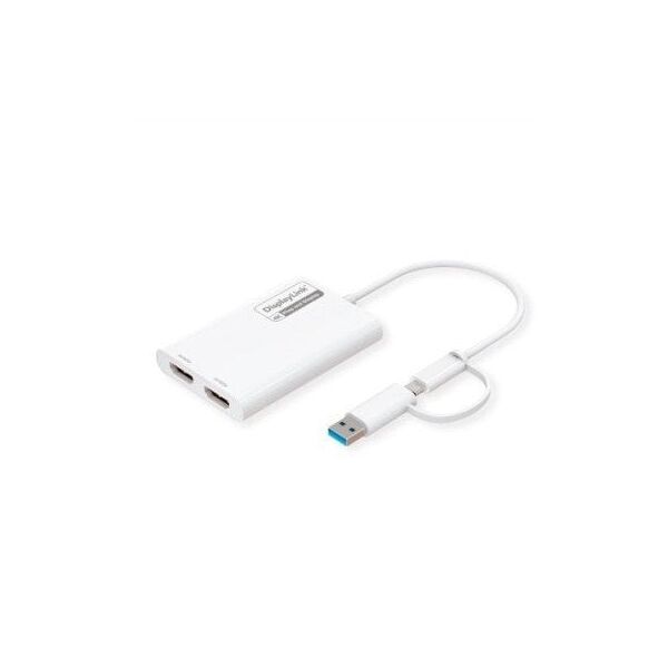 Προσαρμογέας ROLINE USB τύπου A/C, 2x HDMI, με DisplayLink, 4K60