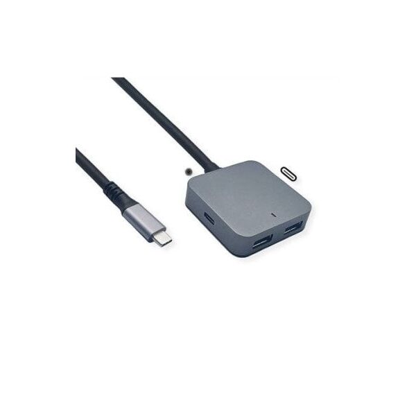 VALUE USB 3.2 Gen 2 συγκεντρωτής, 4 θύρες (2x A + 2x C), με καλώδιο επέκτασης, 3 μ