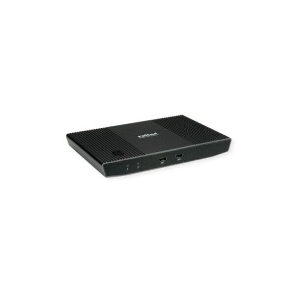 Διακόπτης KVM Roline με διανομέα USB, HDMI 4K@60Hz, 2x USB A + 1x USB C