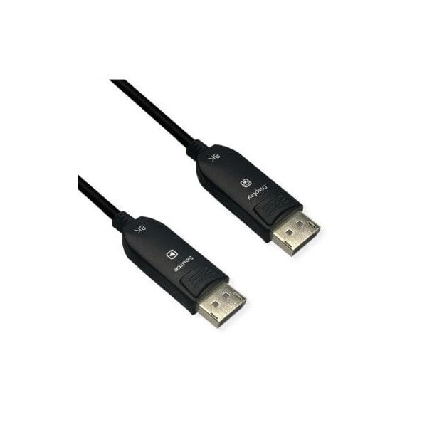 ROLINE Καλώδιο DisplayPort (AOC), v2.1, 10K@60Hz, 54Gbit/s, UHBR13.5, DP-DP, M/M, 50 m