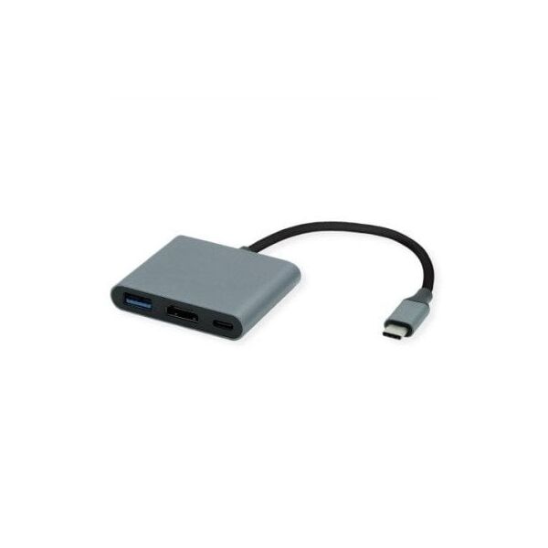 Προσαρμογέας ROLINE Type C - HDMI, M/F, 1x USB 3.2 Gen 1 A, 1x Type C (Power Delivery)