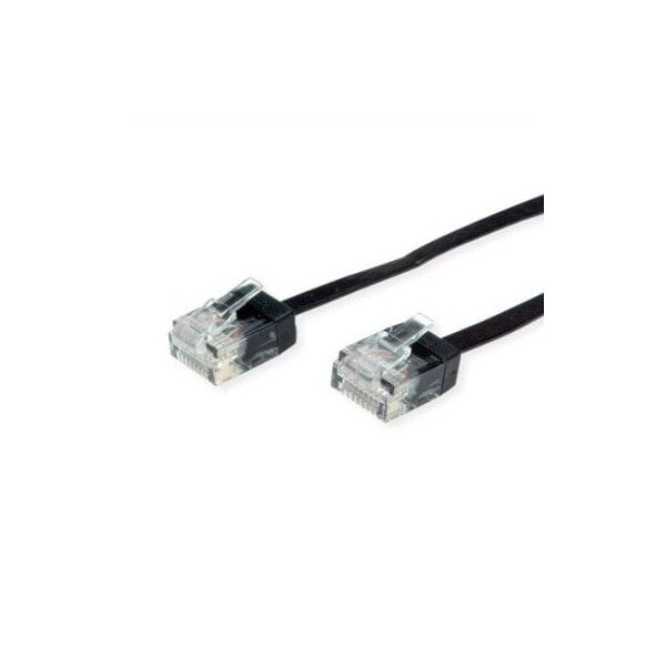 ROLINE Traveller UTP Patch Cord, Cat.6A (Class EA), πολύ επίπεδο, μαύρο, 1,5 m